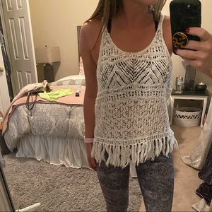 White swimsuit cover-up tank